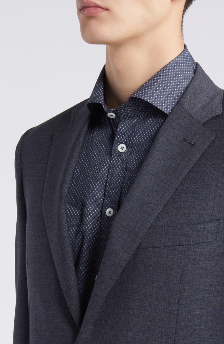 Canali Siena Regular Fit Shadow Plaid Wool Suit, Alternate, color,