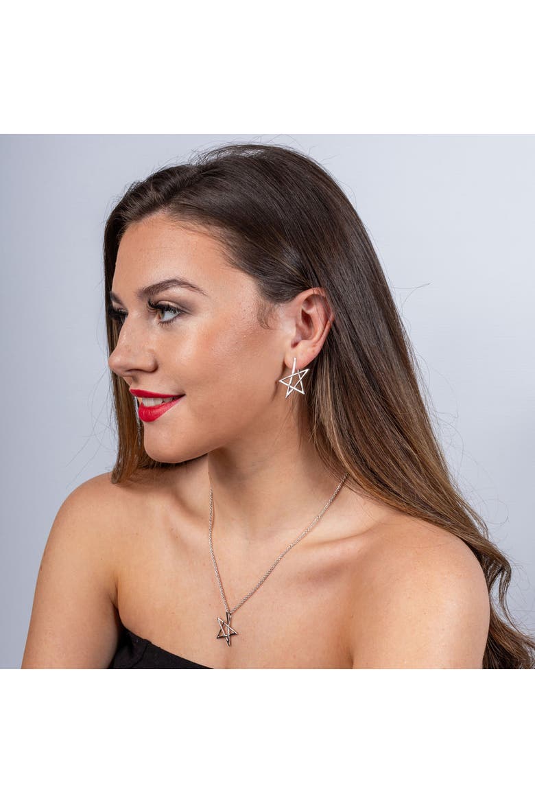 Sol Star Studs, Alternate, color, Sterling Silver