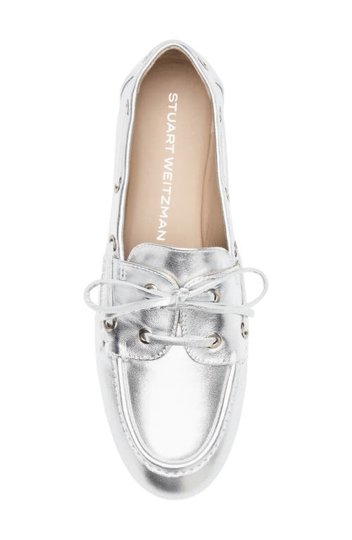 Stuart Weitzman Tinsley Moc Toe Loafer In Silver