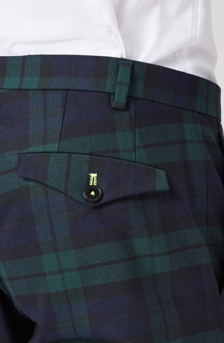 Twisted Tailor Ginger Skinny Fit Tartan Stretch Wool Pants, Alternate, color, 