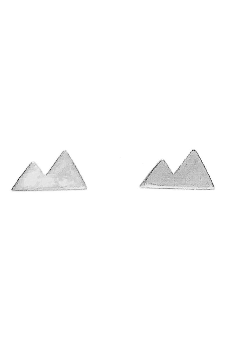 Mini Mountain Stud Earrings, Main, color, SILVER