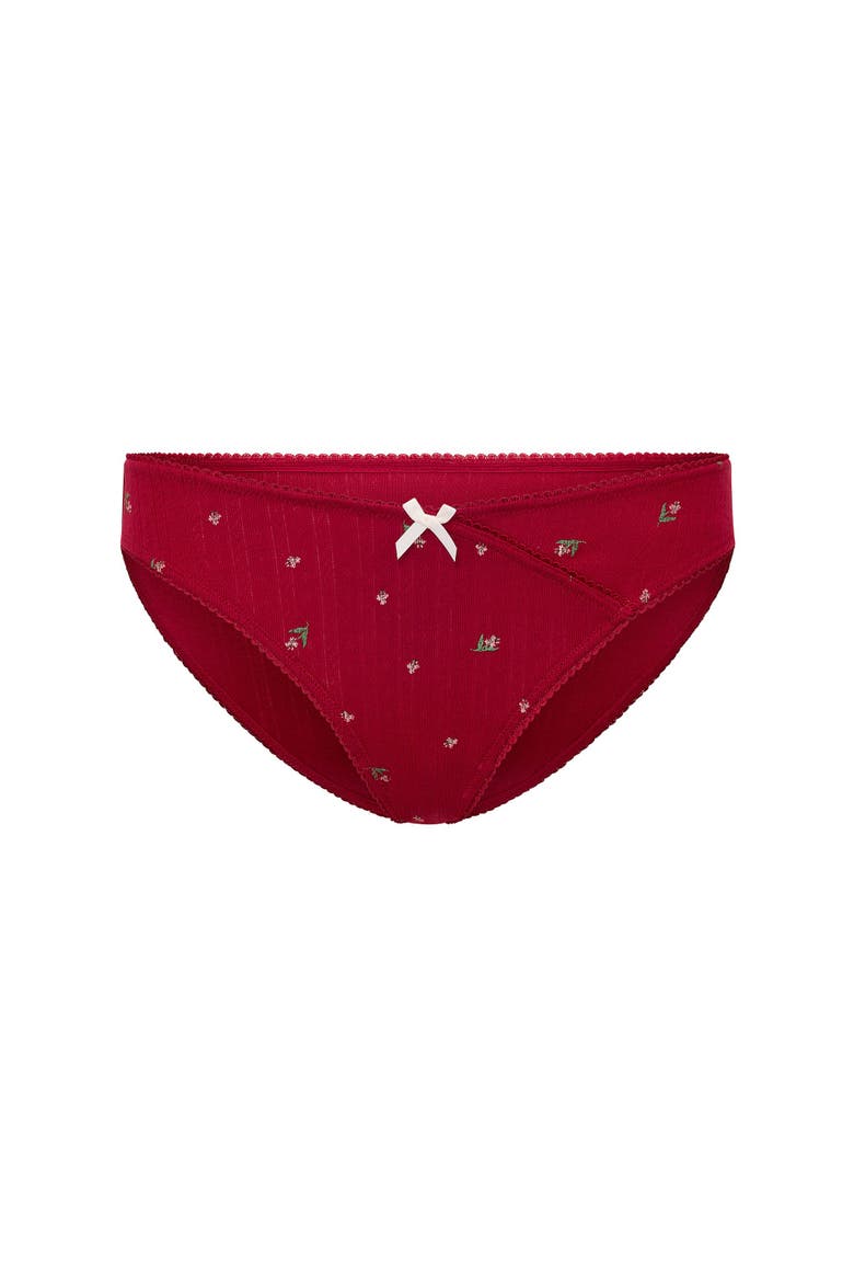 Minah Bikini Panties, Alternate, color, Floral red