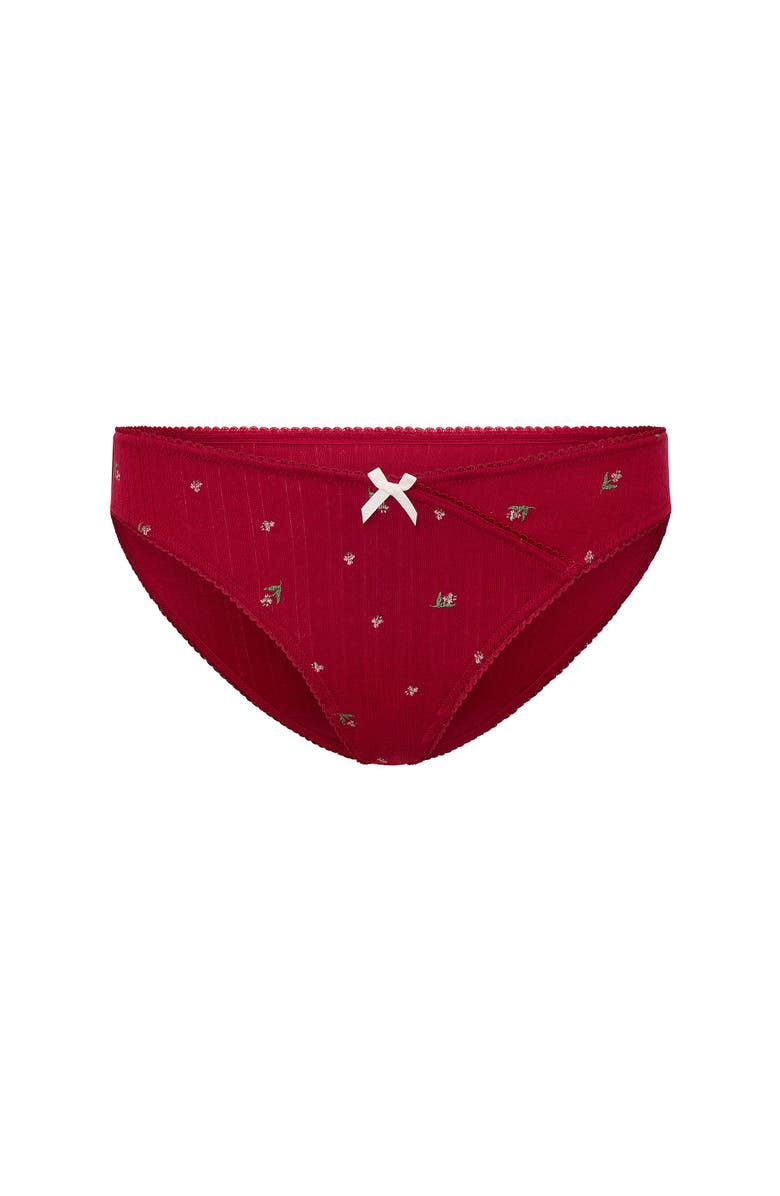 Adore Me Minah Bikini Panties, Alternate, color, Floral Red