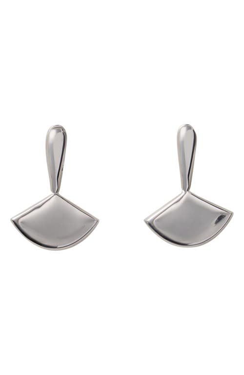 Annika Inez Small Fan Drop Earrings in Silver 