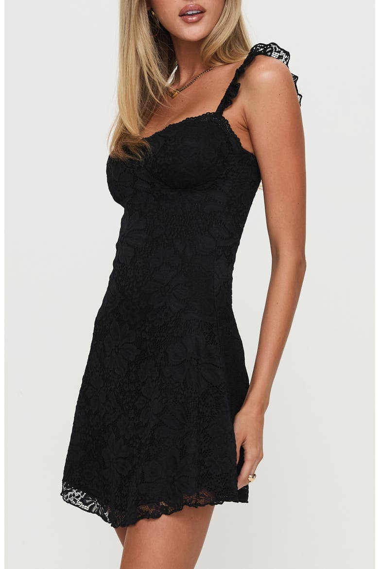 Beacall Polka Dot Minidress, Alternate, color, BLACK