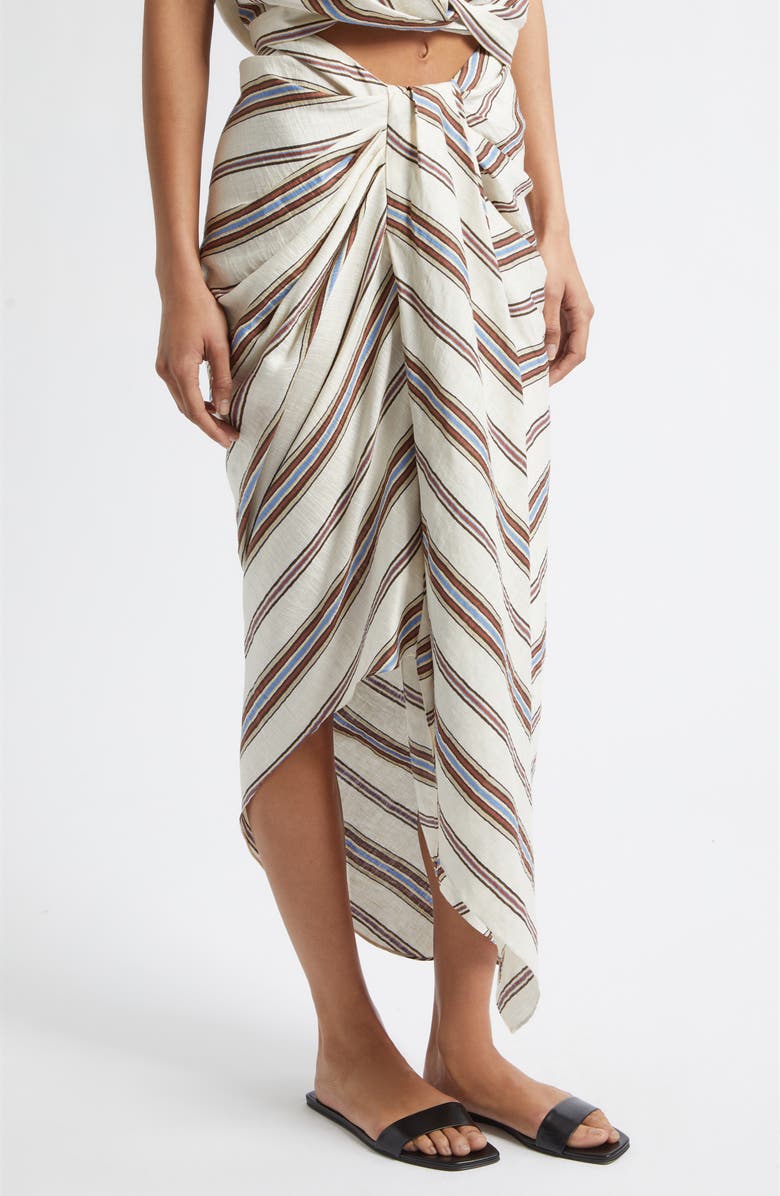 A.L.C. Rhodes Stripe Linen Blend Skirt, Alternate, color, Panna Multi