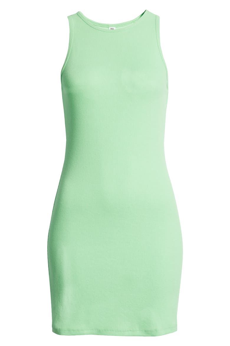 Sleeveless Rib Dress, Alternate, color, GREEN SUMMER