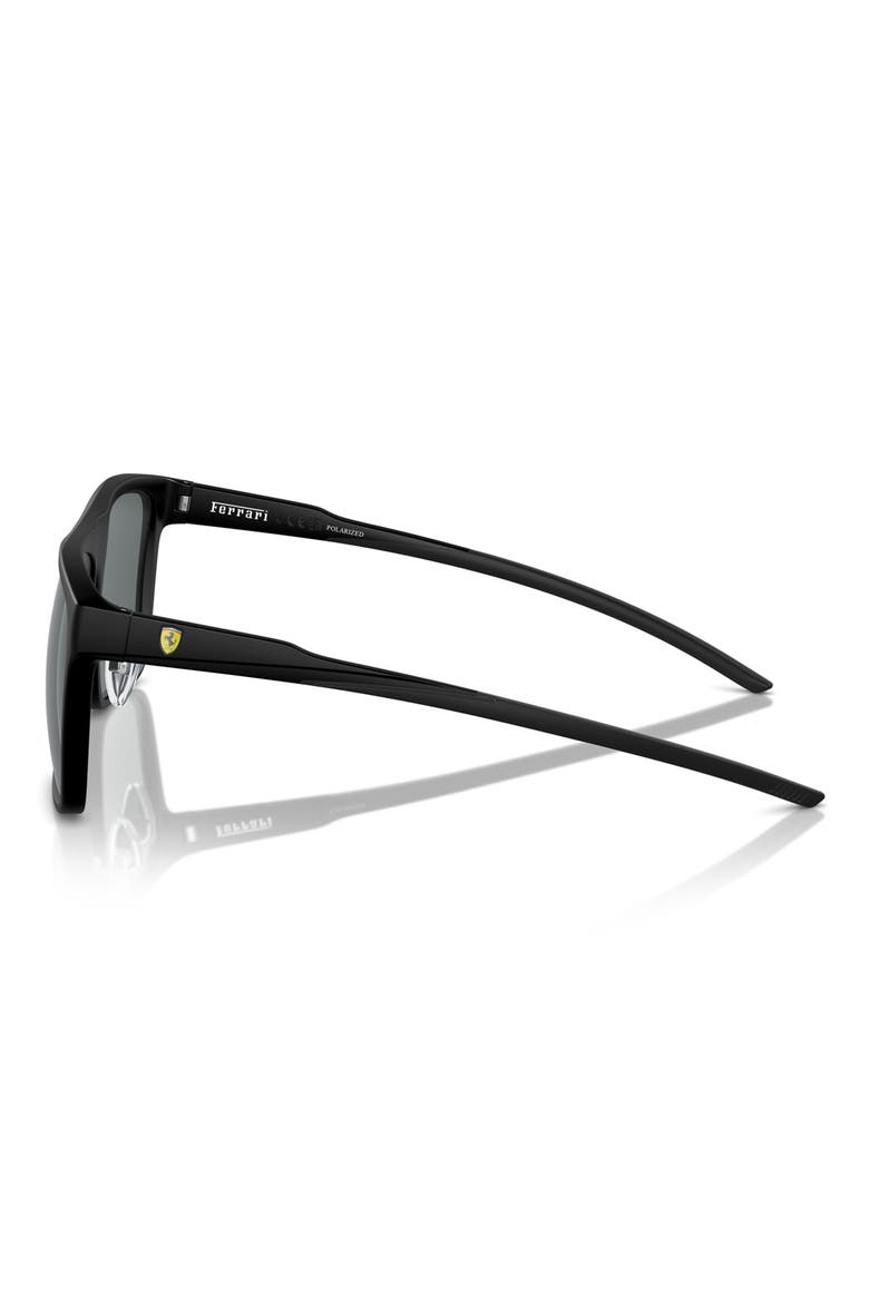 58mm Polarized Square Sunglasses, Alternate, color, MATTE BLACK