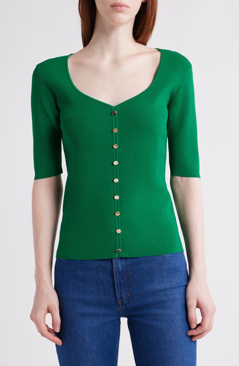 Elie Tahari Sweetheart Neck Sweater, Main, color, 