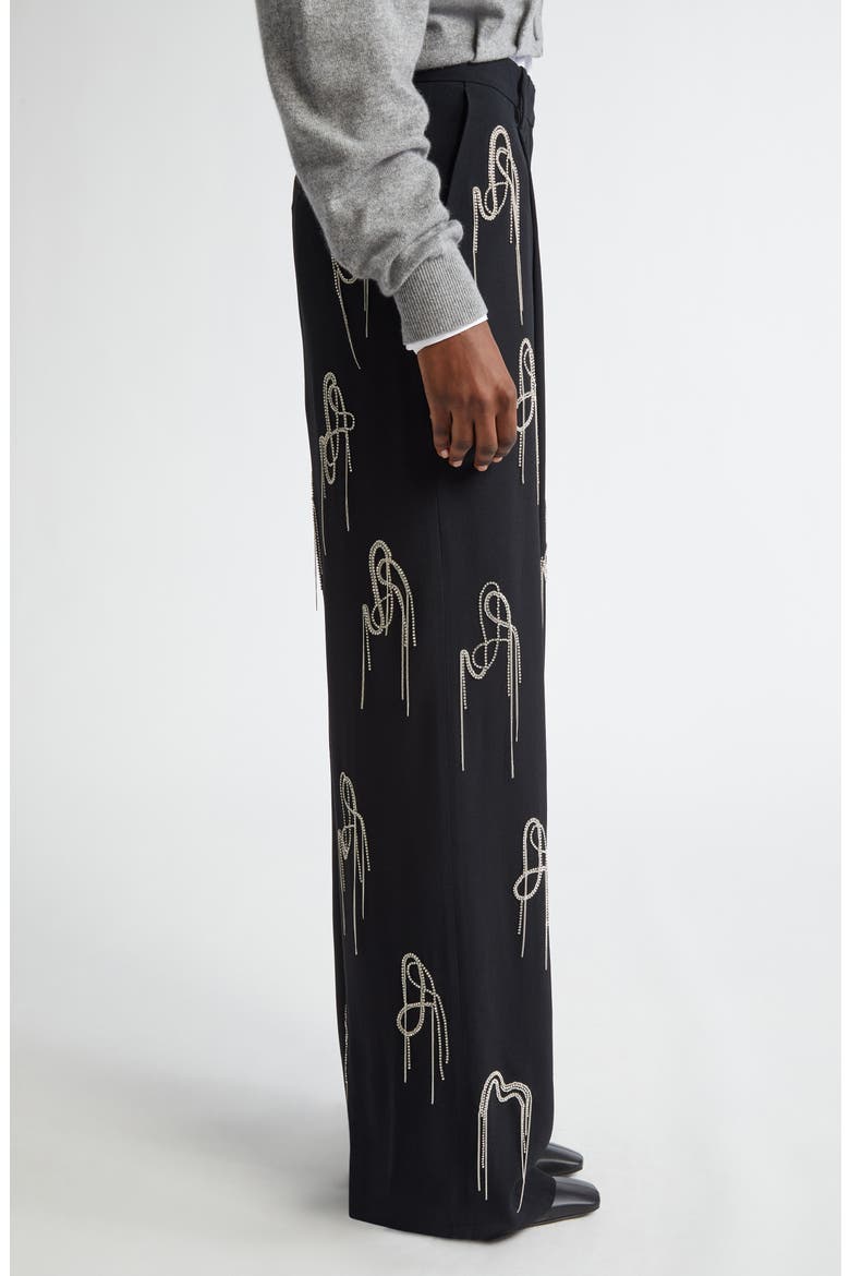 Porter Embellished Wide Leg Pants, Alternate, color, BLACK