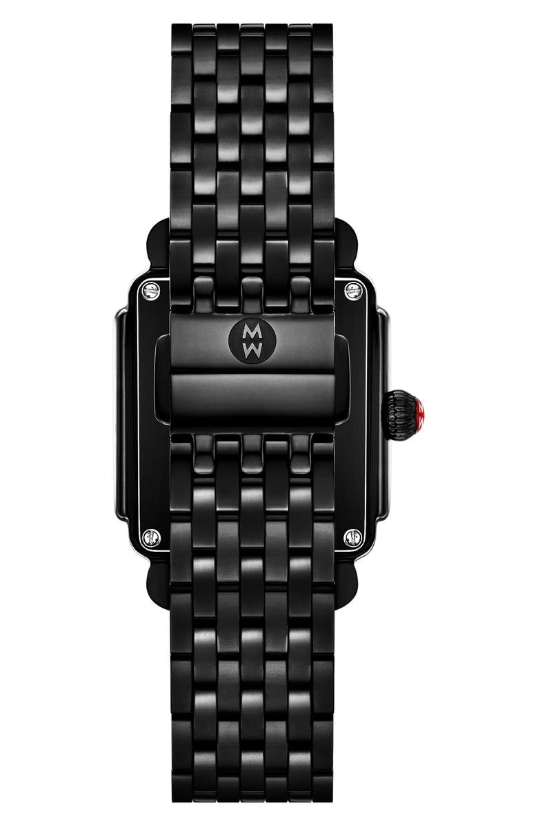MICHELE Deco Madison Mid Noir Diamond Bracelet Watch, 31mm, Alternate, color,