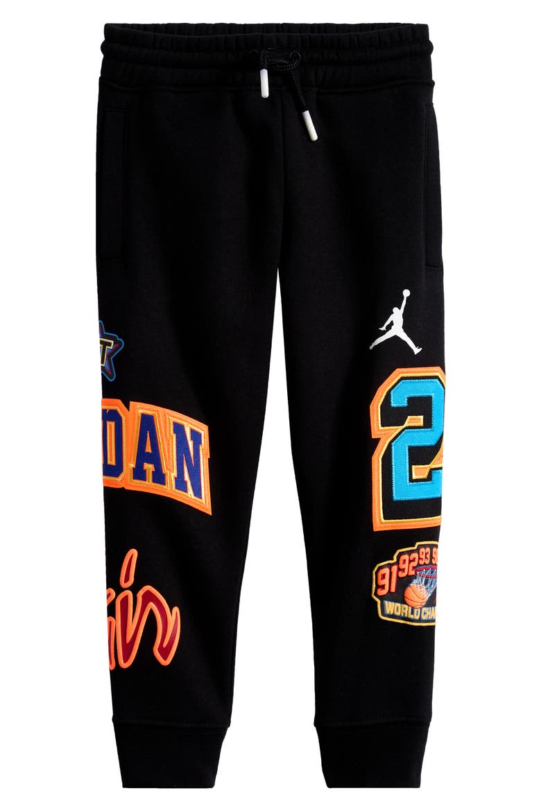Kids' Jordan Fleece Sweatpants, Main, color, BLACK