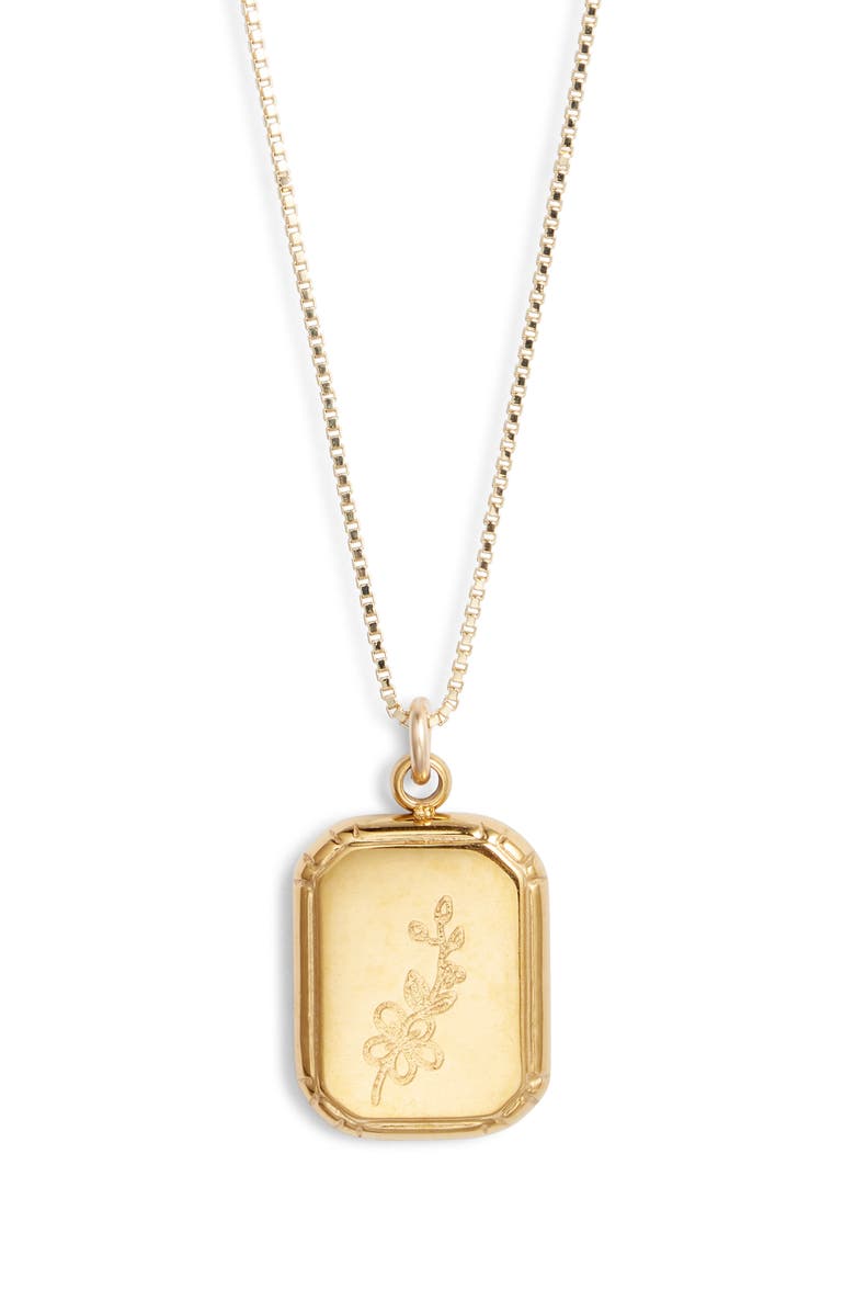 Set & Stones Audrey Birth Flower Pendant Necklace, Main, color, Gold / May-Lily Of The Valley