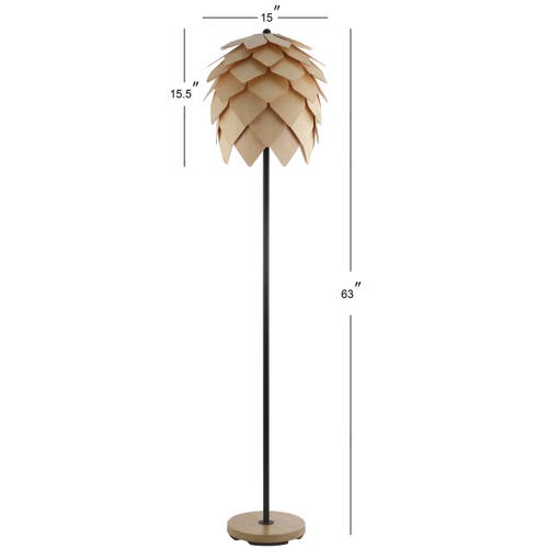 Jonathan Y Designs Simon 20.5in Pinecone Led Table Lamp In Natural/black
