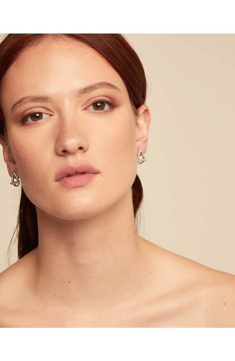 UNODE50 Drop Oval Link Shaped Earrings, Alternate, color, Silver