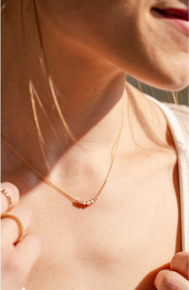 MADE BY MARY Crescent Pearl Necklace, Alternate, color, Gold Vermeil