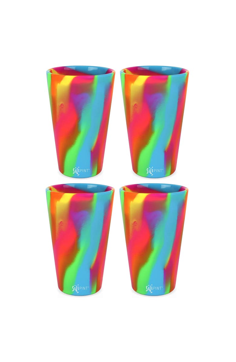 Silipint Silicone Pint Glasses 4 Pack 16oz, Main, color, Multicolored