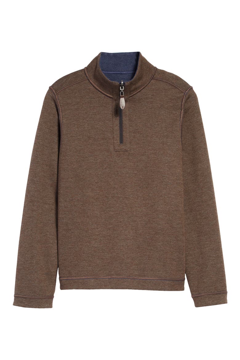 Kids' Solid Reversible Quarter Zip Pullover, Alternate, color, NAVY/ BROWN