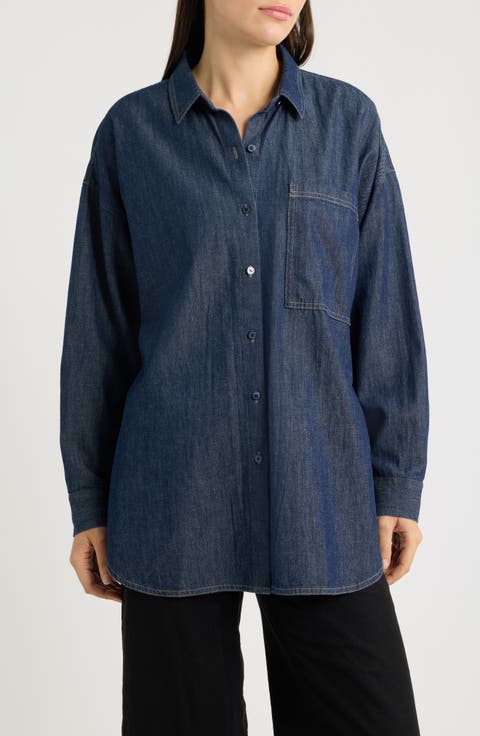 Organic Cotton Denim Long Shirt