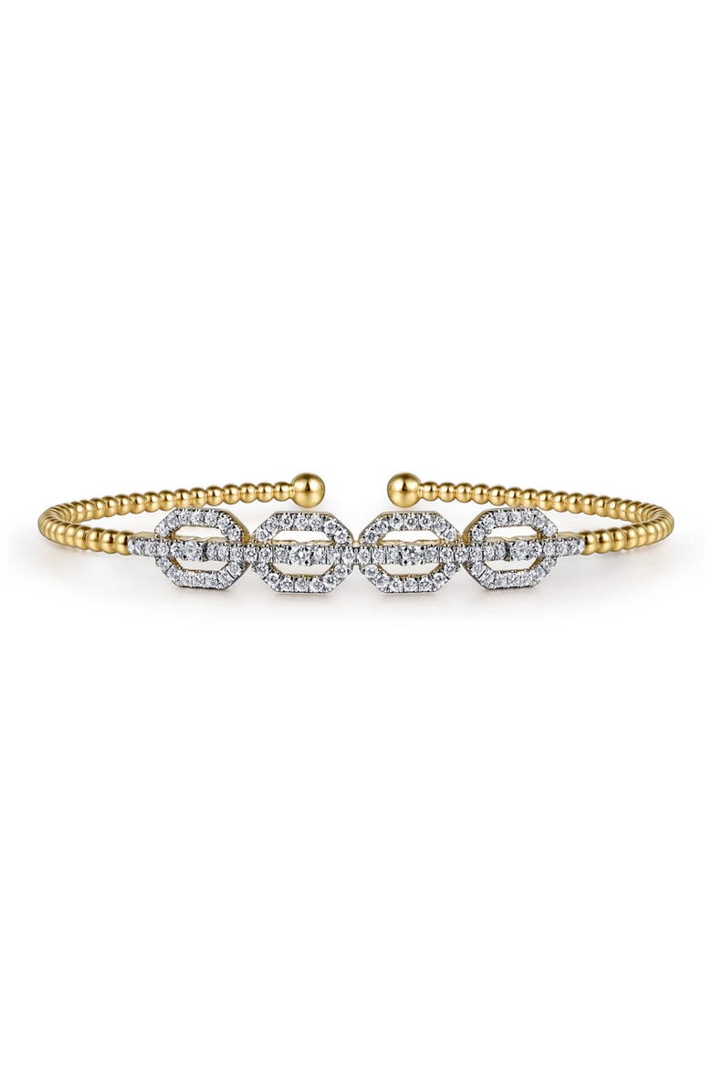 Bujukan Geometric Diamond Beaded Cuff Bracelet, Main, color, GOLD