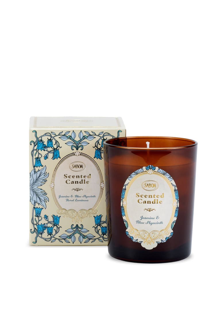 Candle Glass Jasmine & Blue Hyacinth, Main, color, Jasmine & Blue Hyacinth
