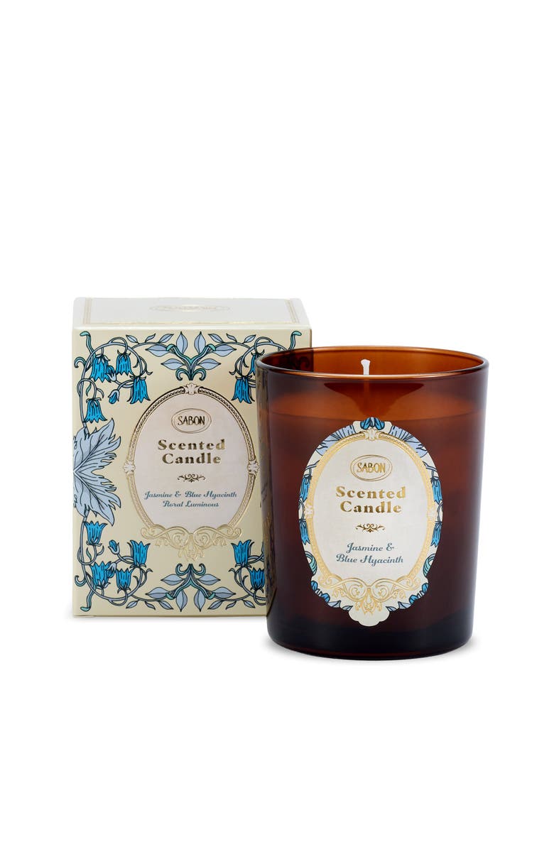 SABON Candle Glass Jasmine & Blue Hyacinth, Main, color, Jasmine & Blue Hyacinth