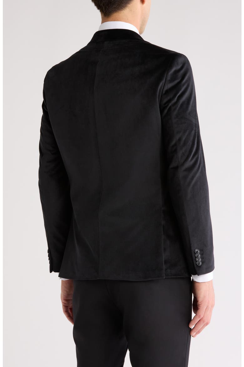 Two-Button Velvet Dinner Jacket, Alternate, color, BLACK
