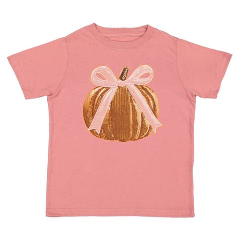 Pumpkin Sequin Patch Short Sleeve T-Shirt