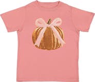 Sweet Wink Pumpkin Sequin Patch Short Sleeve T-Shirt