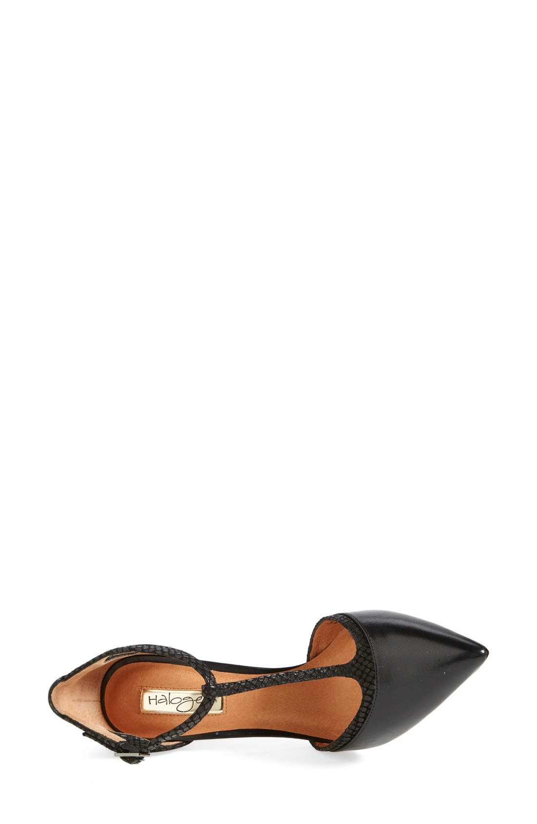 Halogen 'Melissa' T-Strap Pump, Alternate, color, BLACK/ SNAKE PRINT