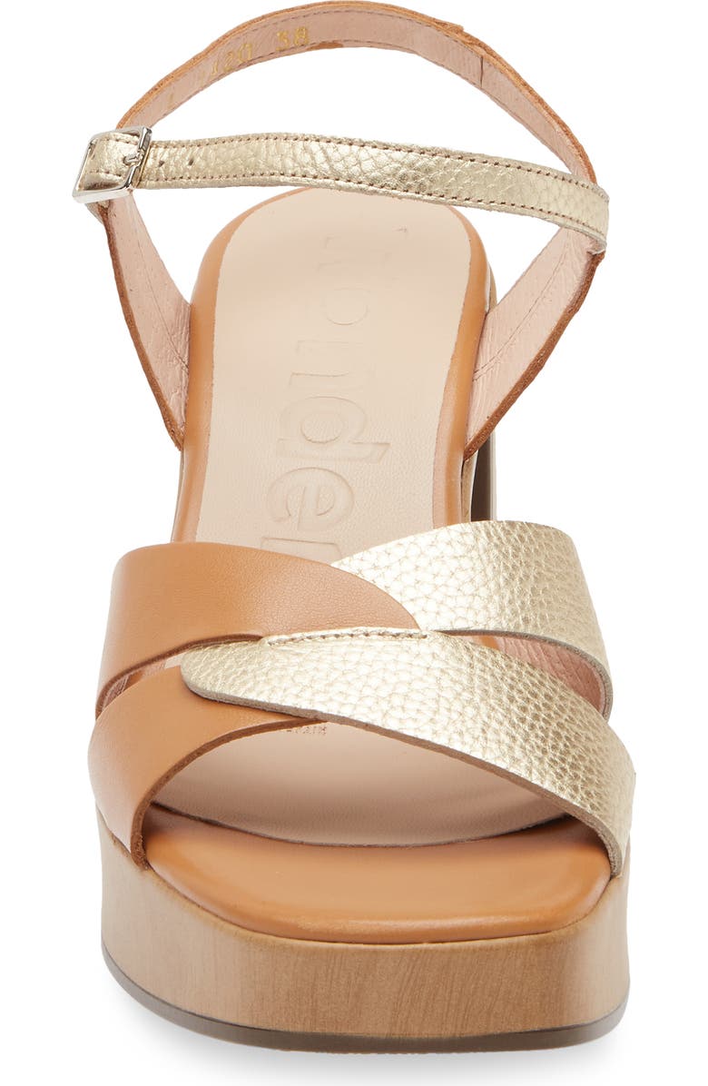 Wonders Soraya Colorblock Platform Sandal, Alternate, color, Iseo Cuero Brown/ Gold