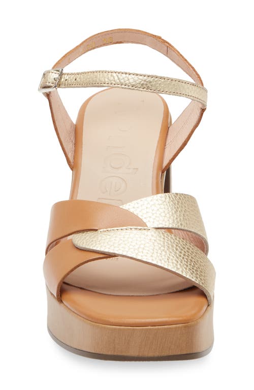 Wonders Soraya Colorblock Platform Sandal In Iseo Cuero Brown/gold