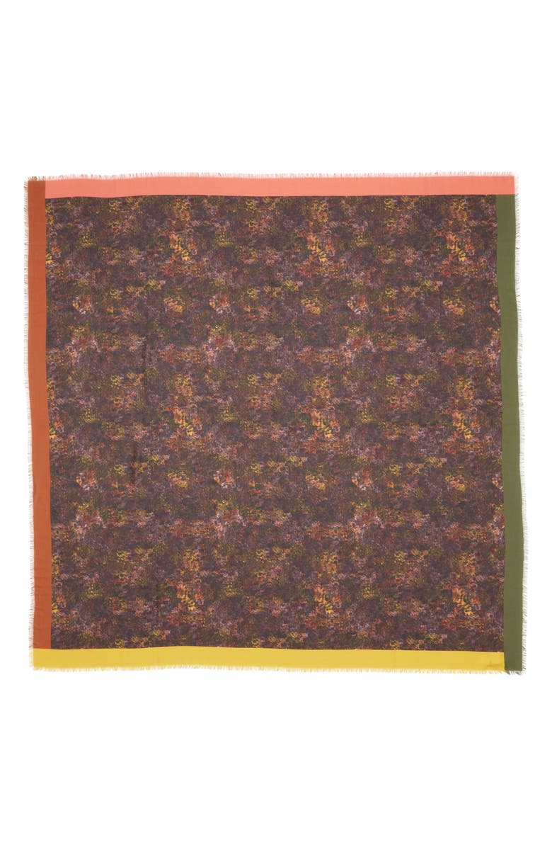 Lafayette 148 New York Impression Print Cashmere & Silk Square Scarf, Main, color, 