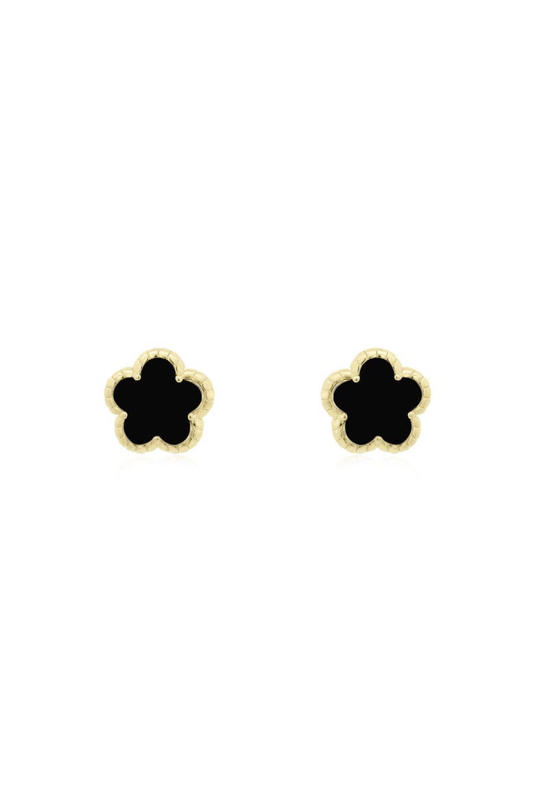 Onyx Spring Flower Stud Earrings, Alternate, color, Onyx