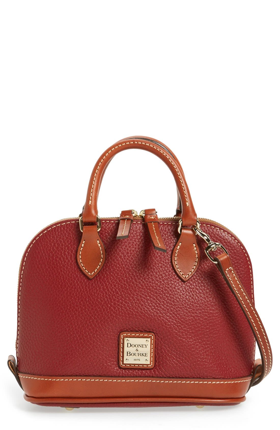 'Bitsy' Leather Crossbody Bag, Main, color, WINE