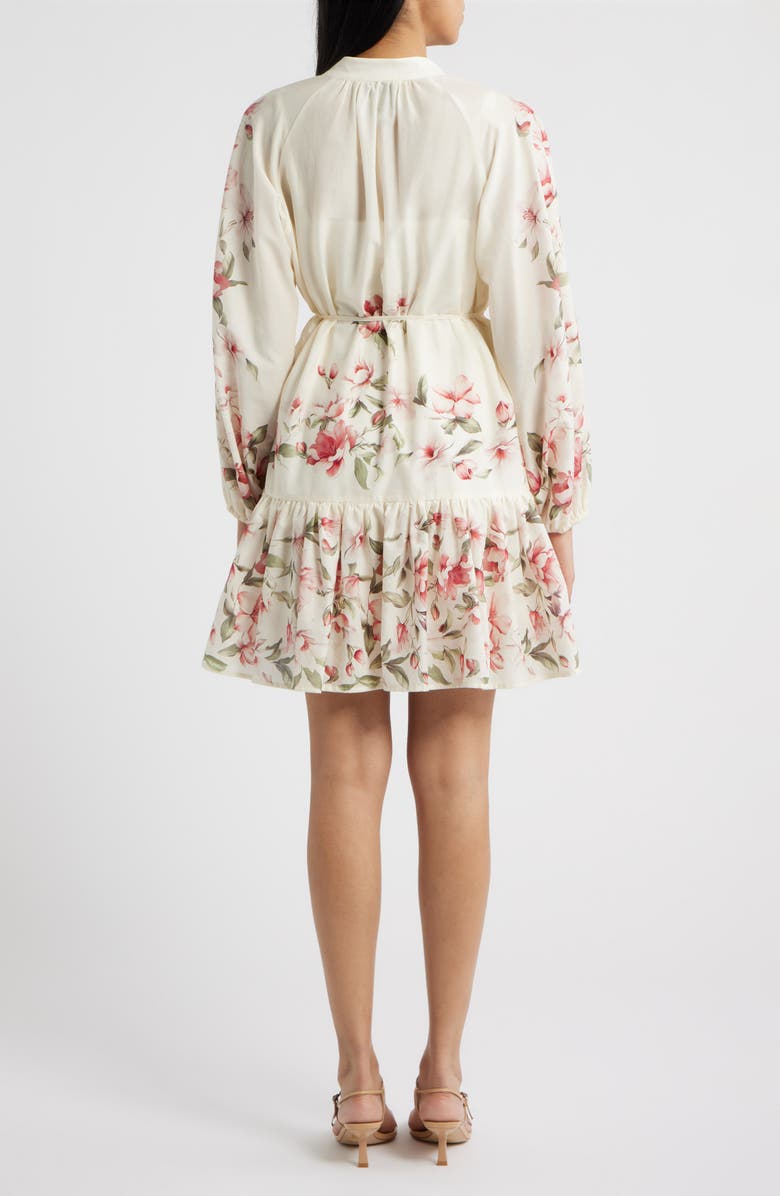 Sam Edelman Floral Print Long Sleeve Dress, Alternate, color, Ivory Multi