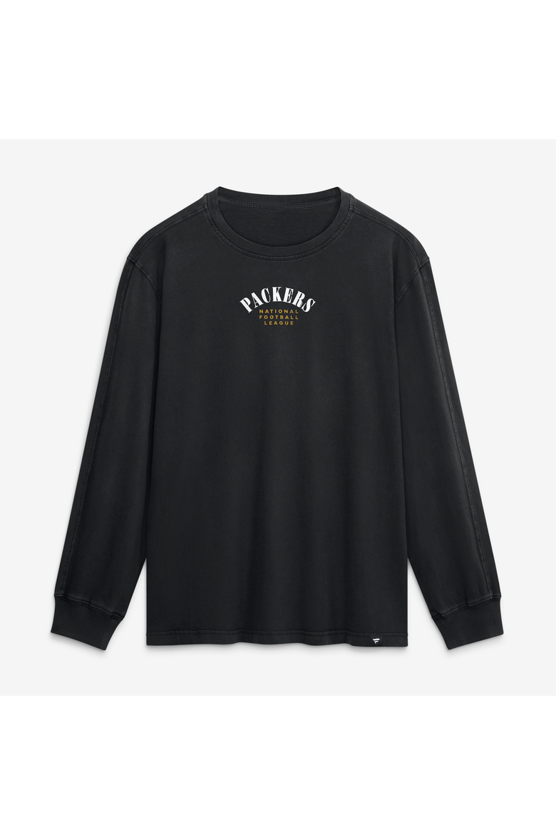 Men's Fanatics Black Green Bay Packers Relaxed Fullback Drive Long Sleeve Fashion Top, Alternate, color, Black
