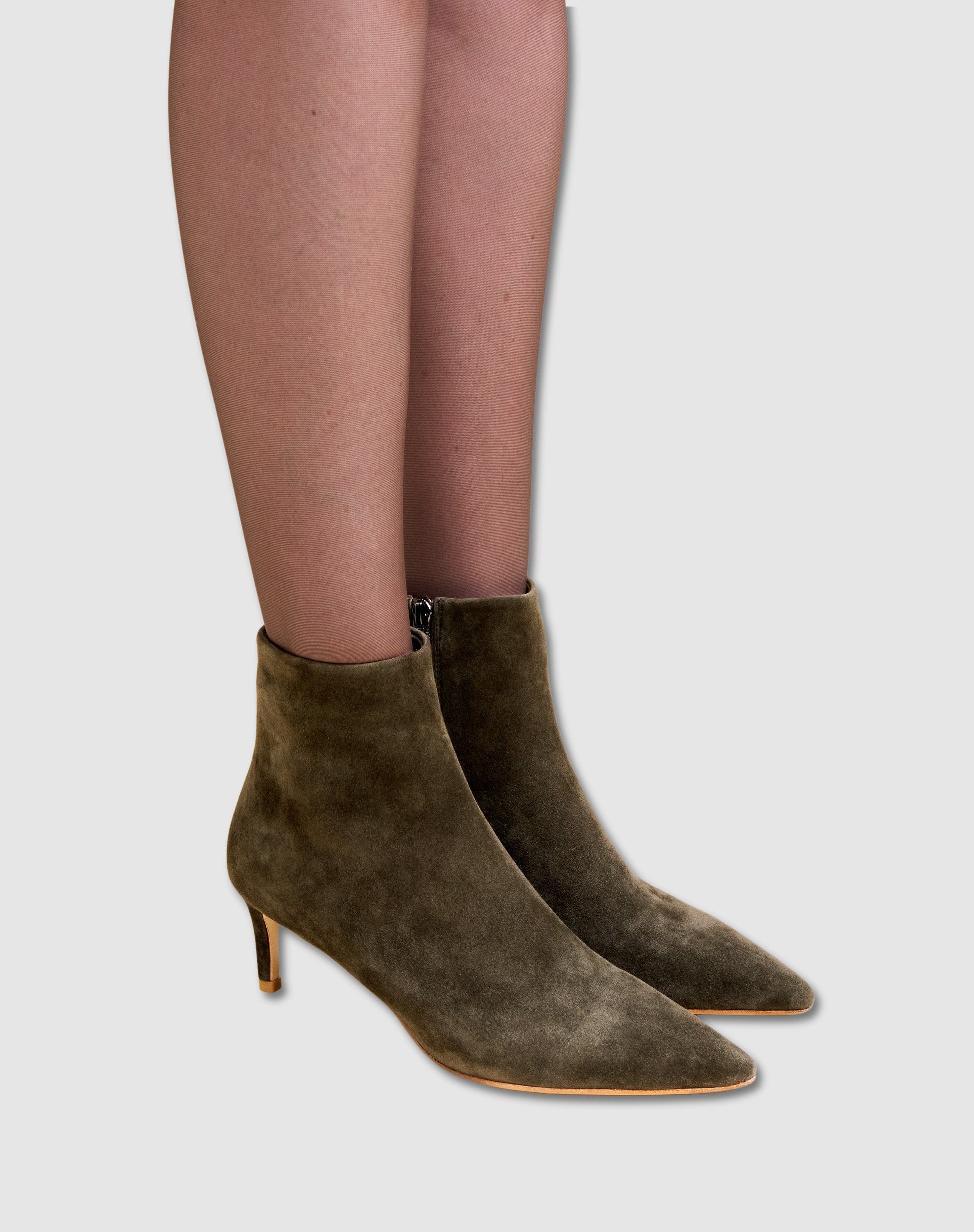 Noura Low Heel Ankle Boot, Alternate, color, KHAKI