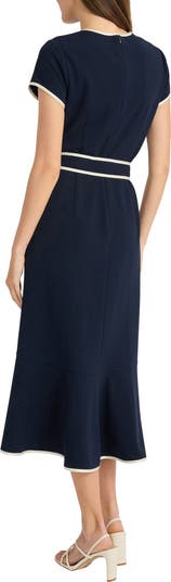 Short Sleeve Belted Dress