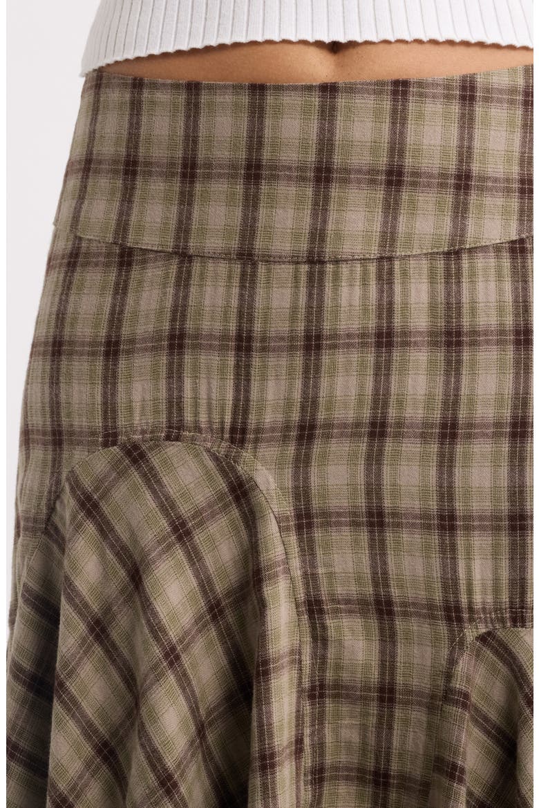 Orla Spliced Midi Skirt, Alternate, color, BROWN
