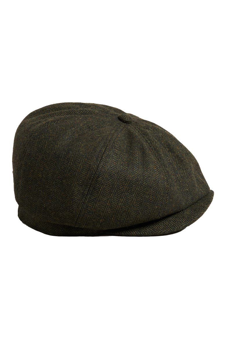 Olliii Herringbone Baker Boy Hat, Main, color, KHAKI