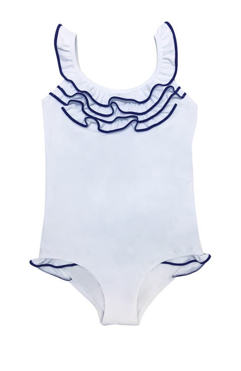 Trim Tiered Ruffle One-Piece Swimsuit, Toddler, Little Kid & Big Kid