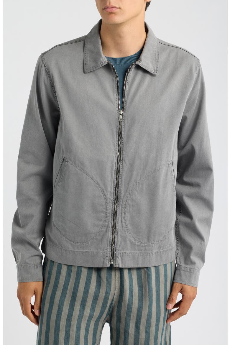 Organic Cotton Twill Zip Jacket, Alternate, color, DARK GREY