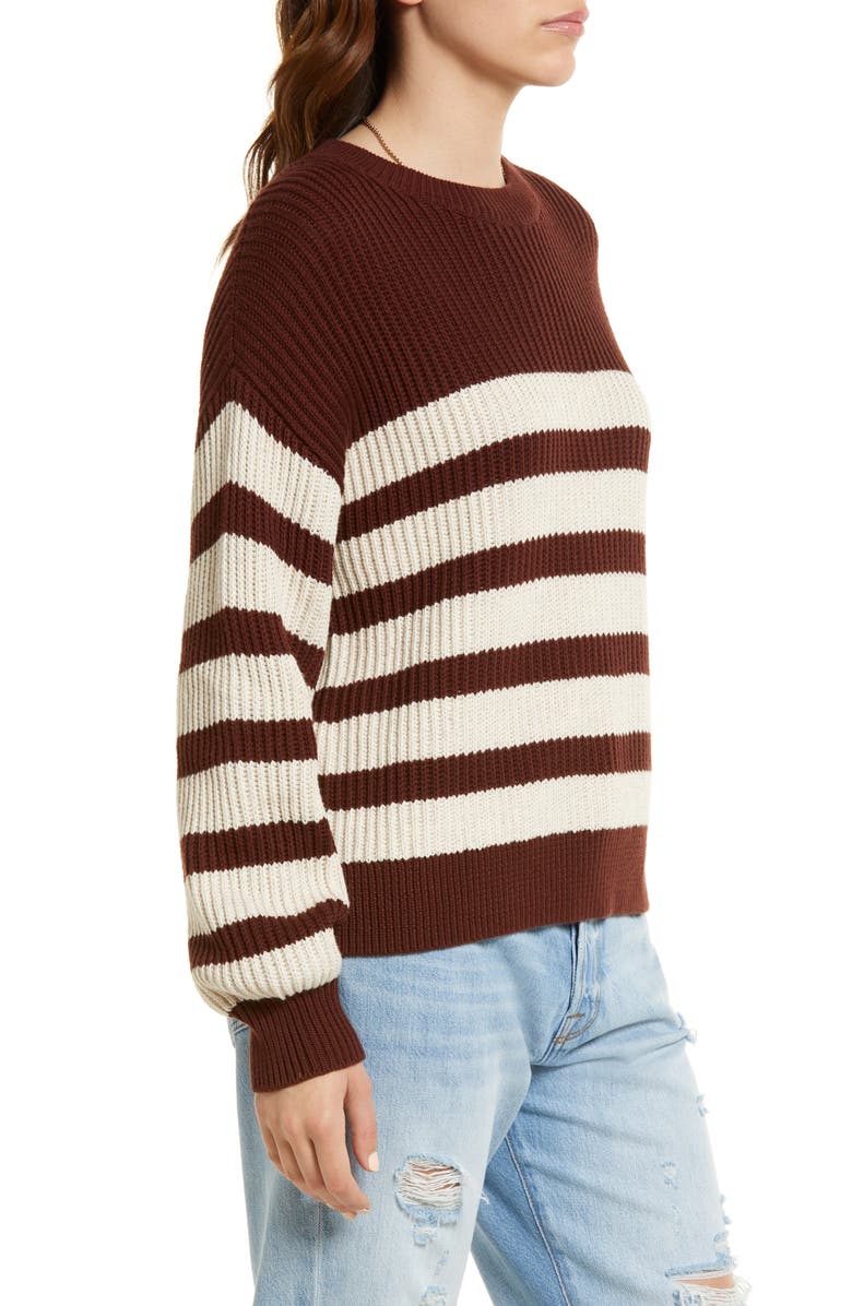 Treasure & Bond Stripe Ribbed Cotton Sweater, Alternate, color,
