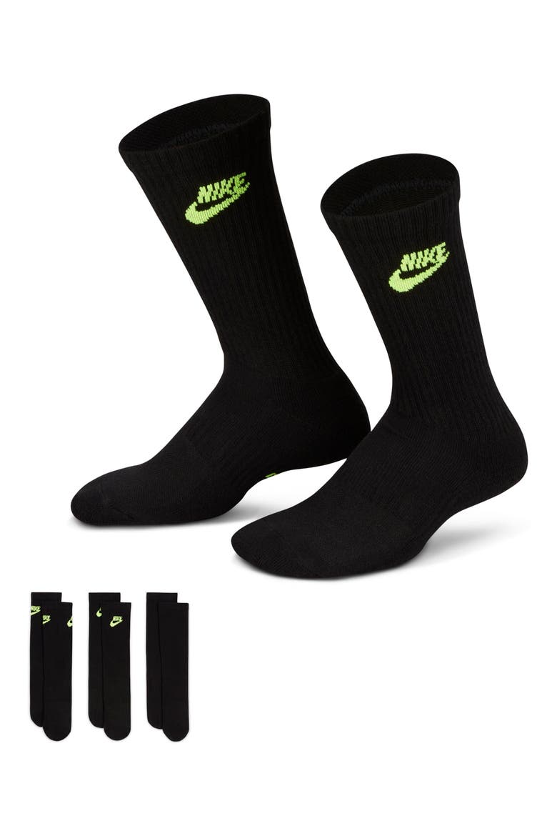 Kids' Everyday Cush Assorted 3-Pack Crew Socks, Main, color, MULTI-COLOR