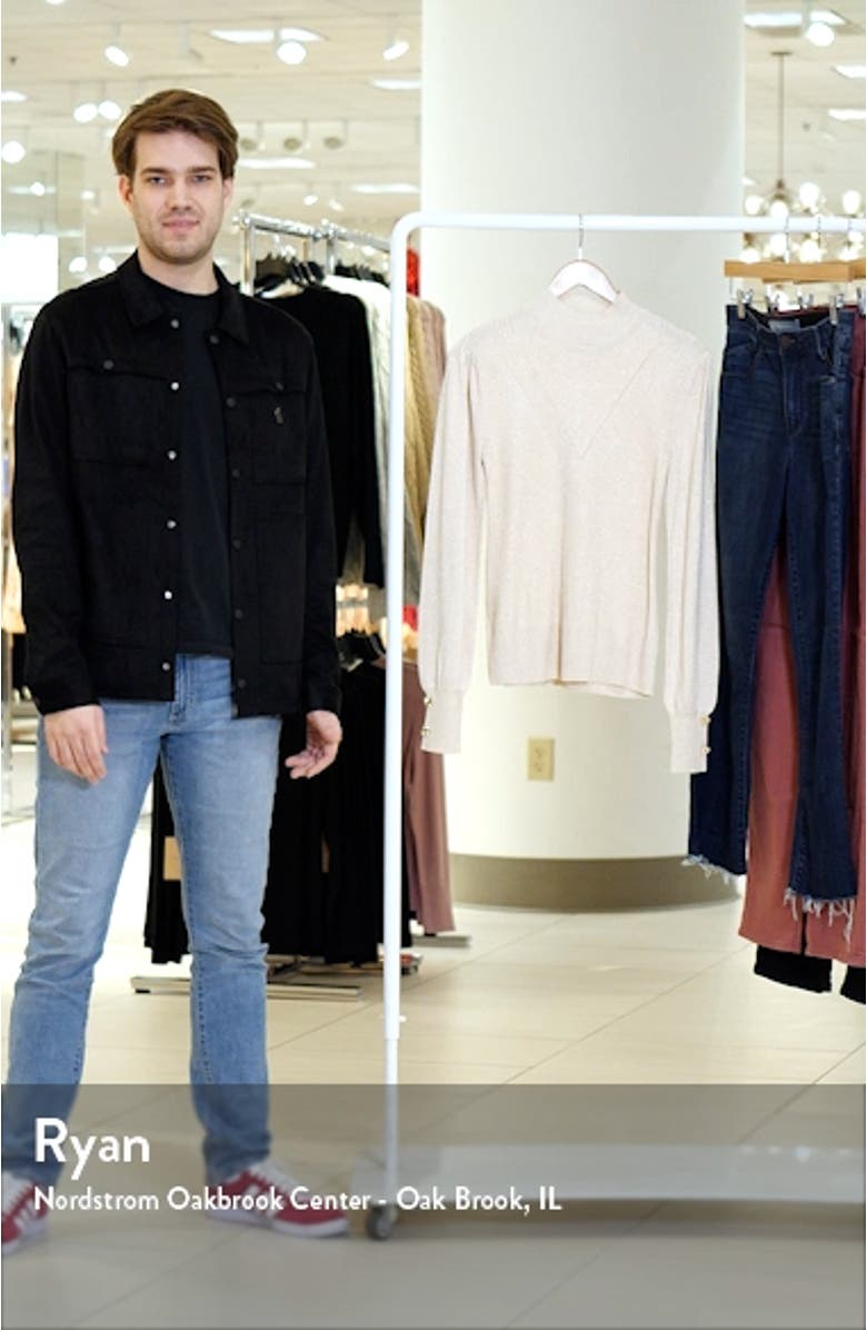 Balloon Sleeve Metallic Rib Sweater, sales video thumbnail