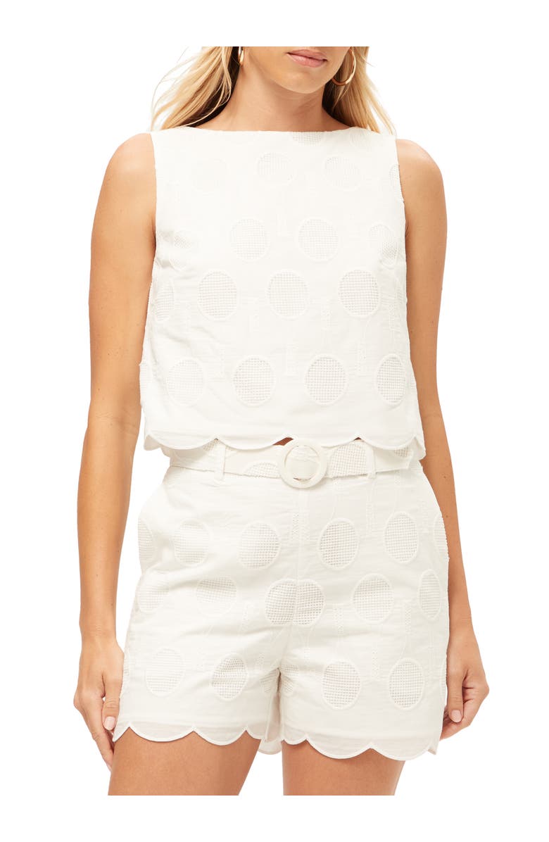 Trina Turk Tennis Racquet Eylet Split Top, Main, color,