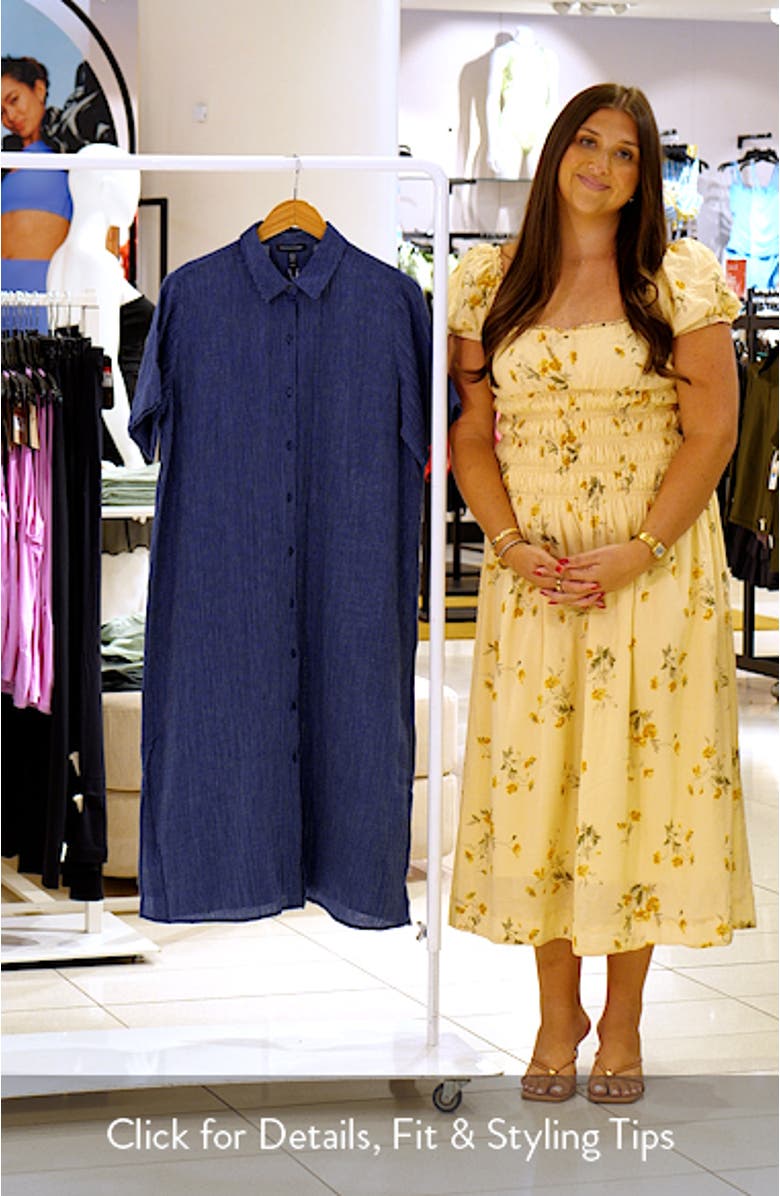 Stripe Organic Cotton Midi Shirtdress, sales video thumbnail
