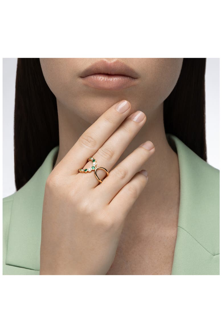 Bubbly Elegance Emerald & Diamond Ring, Alternate, color, EMERALD