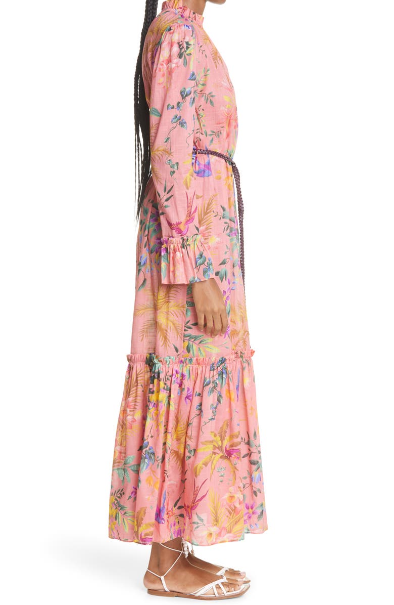 Zimmermann Tropicana Floral Print Frill Long Sleeve Cotton Voile Dress, Alternate, color, 